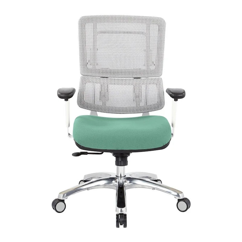 Fauteuil de direction ergonomique en maille respirante avec support lombaire réglable et assise en tissu personnalisé