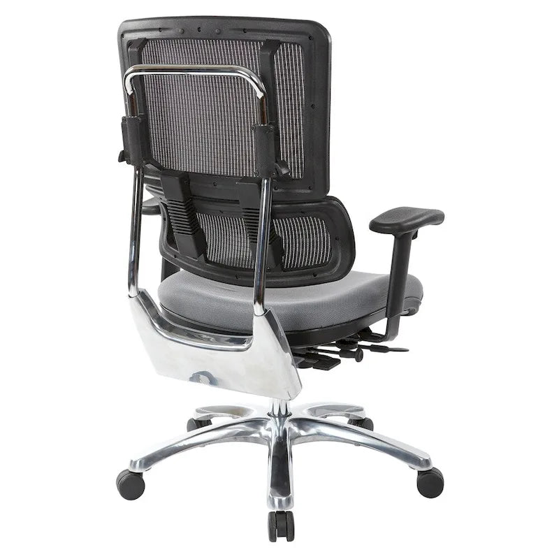 Fauteuil de direction ergonomique en maille respirante avec support lombaire réglable et assise en tissu personnalisé