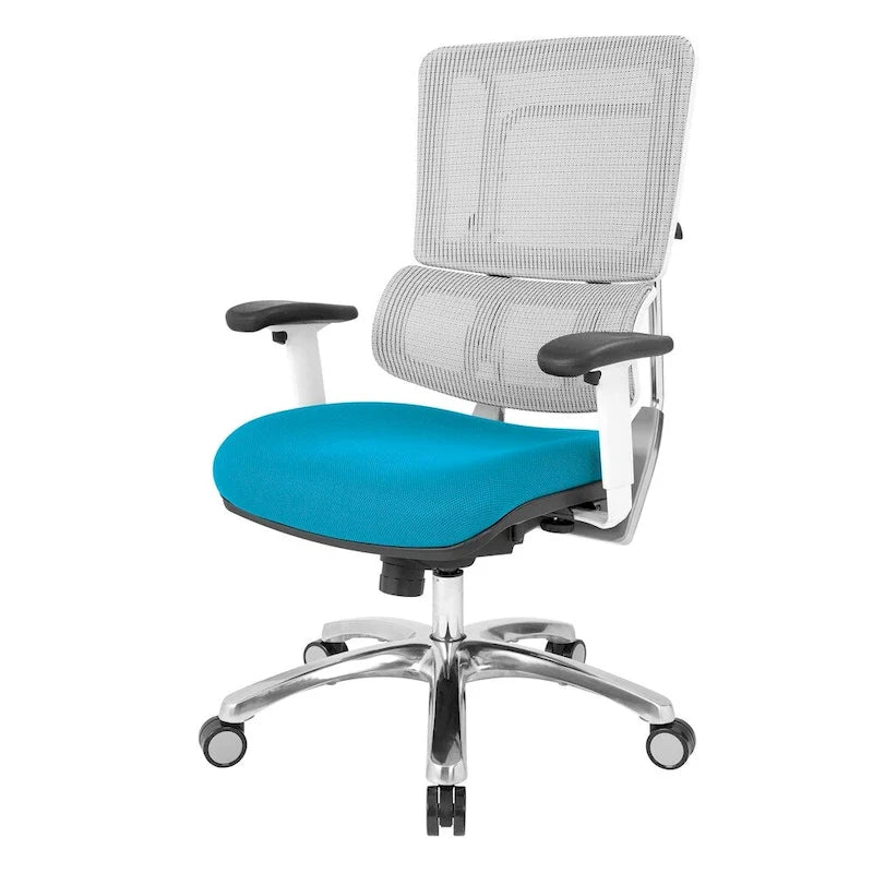 Fauteuil de direction ergonomique en maille respirante avec support lombaire réglable et assise en tissu personnalisé