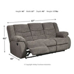 Contemporary Reclining Sofa Gray