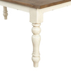 Banc de salle à manger en bois massif chêne vieilli et blanc antique