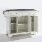 Solid Granite Top Kitchen Island in White Finish - 18d x 51.5w x 36h