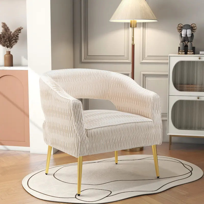 Contemporary Upholstered Ruffle Accent Chair