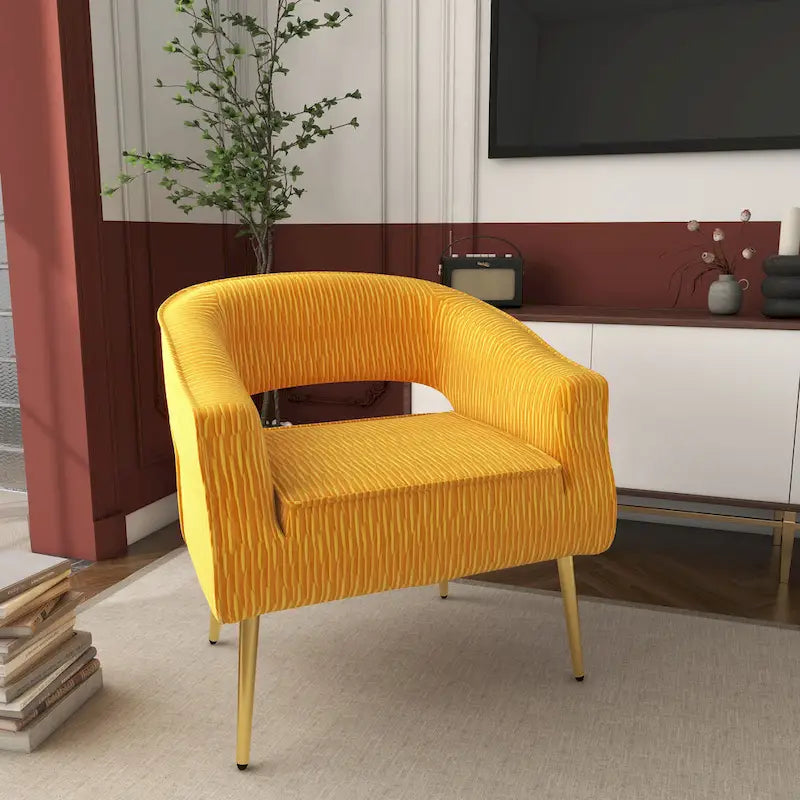 Contemporary Upholstered Ruffle Accent Chair