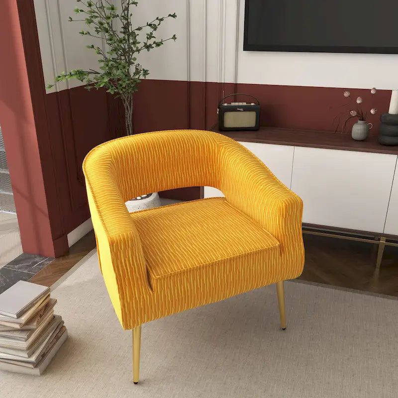 Contemporary Upholstered Ruffle Accent Chair