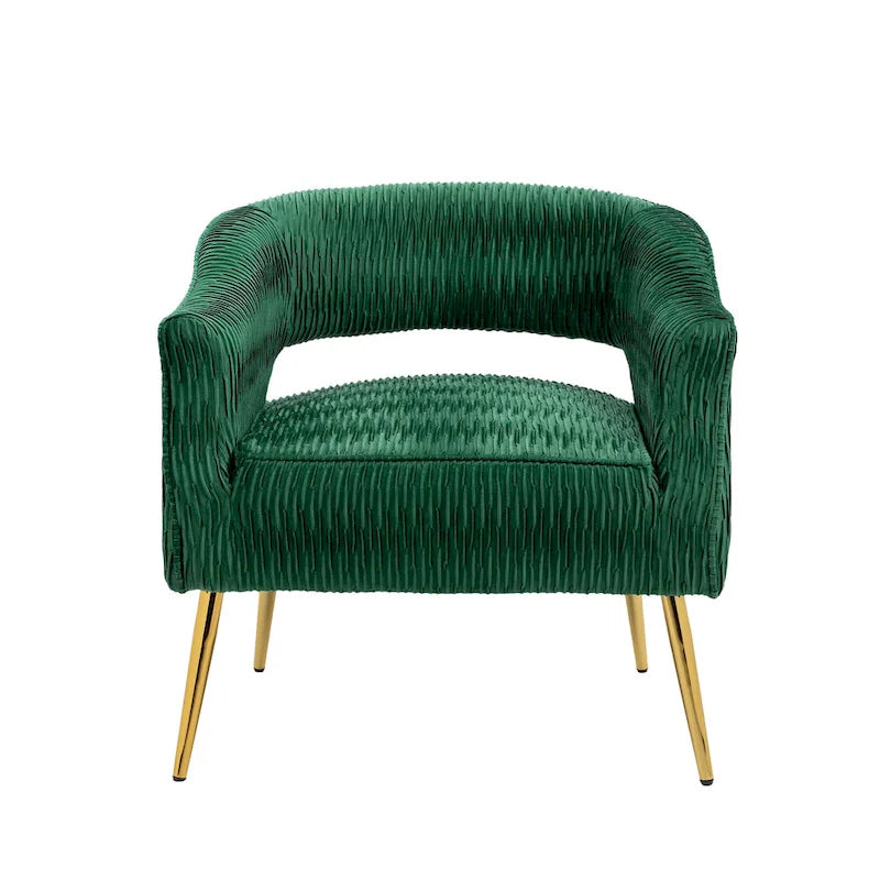 Contemporary Upholstered Ruffle Accent Chair