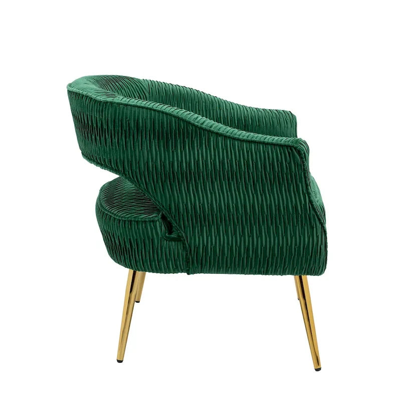 Contemporary Upholstered Ruffle Accent Chair