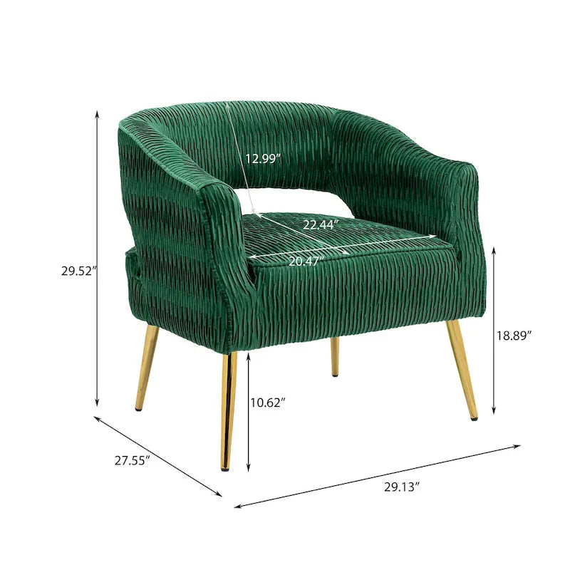 Contemporary Upholstered Ruffle Accent Chair