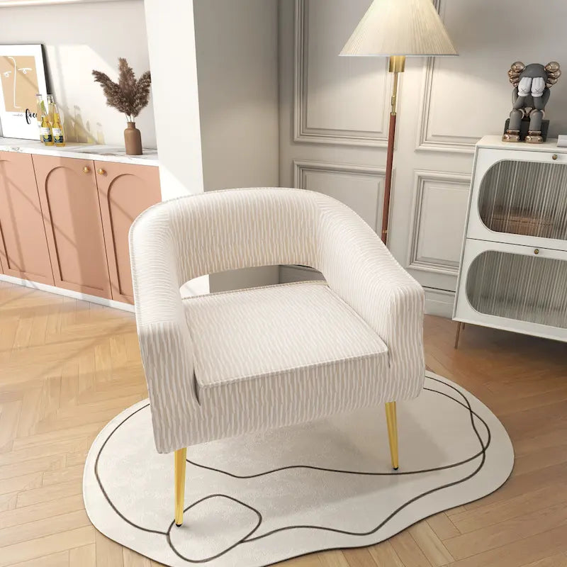 Contemporary Upholstered Ruffle Accent Chair