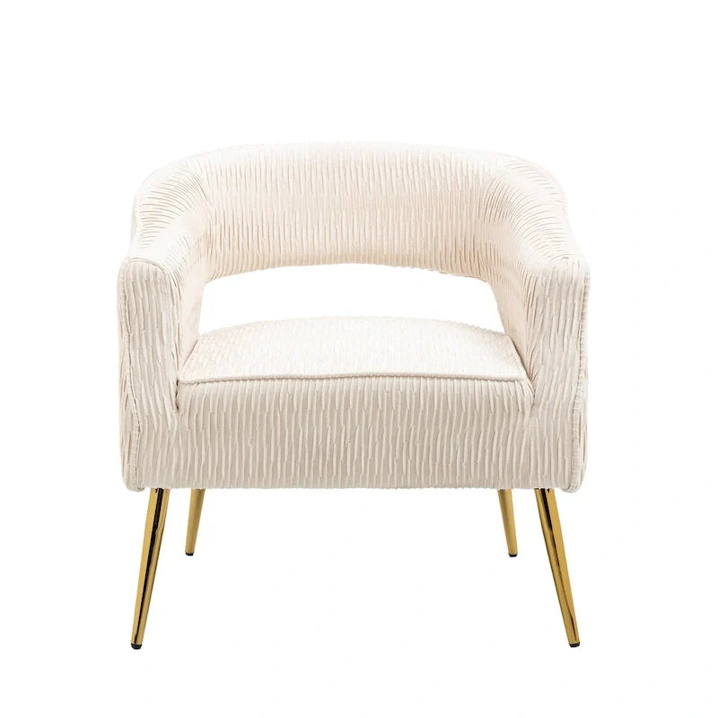 Contemporary Upholstered Ruffle Accent Chair
