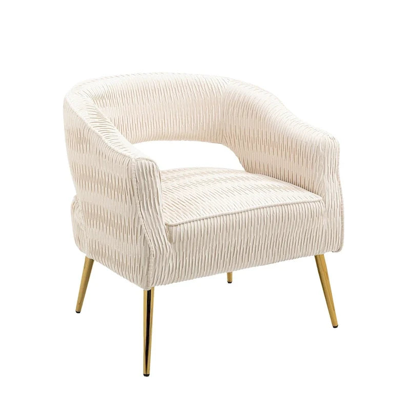 Contemporary Upholstered Ruffle Accent Chair