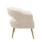 Contemporary Upholstered Ruffle Accent Chair