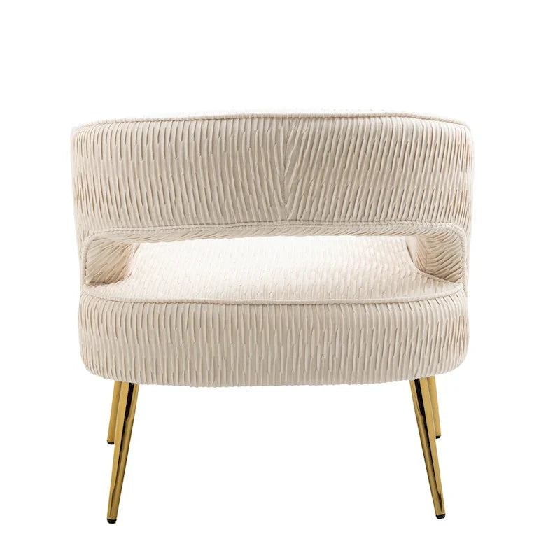 Contemporary Upholstered Ruffle Accent Chair