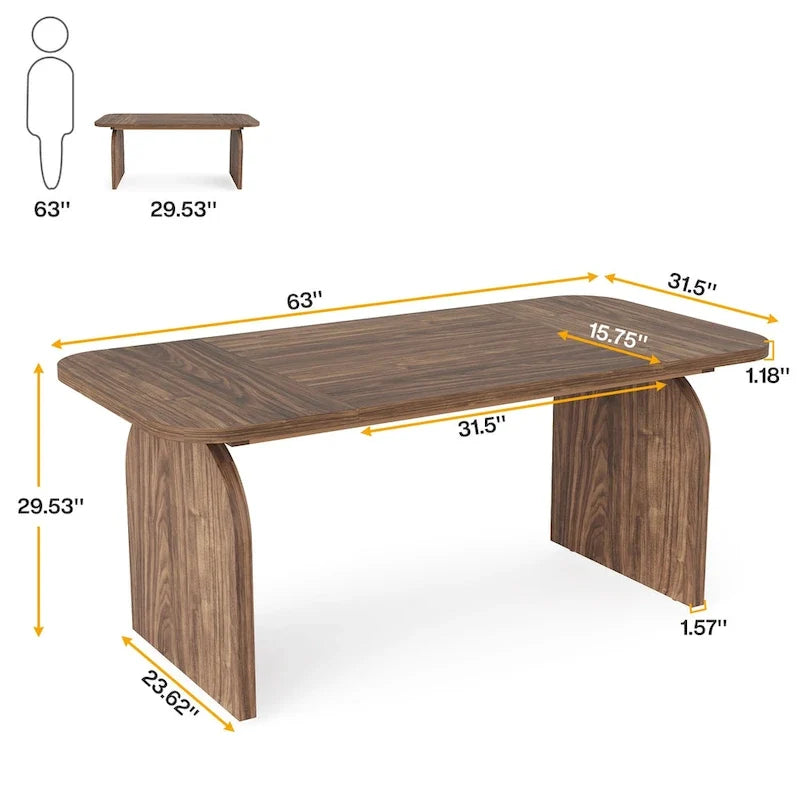 63-Inch Executive Desk, Rectangular Large Office Computer Desk Workstation