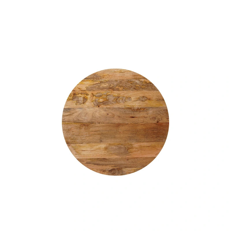 Table basse ronde mi-siècle en placage de noyer