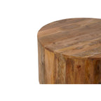 Table basse ronde mi-siècle en placage de noyer