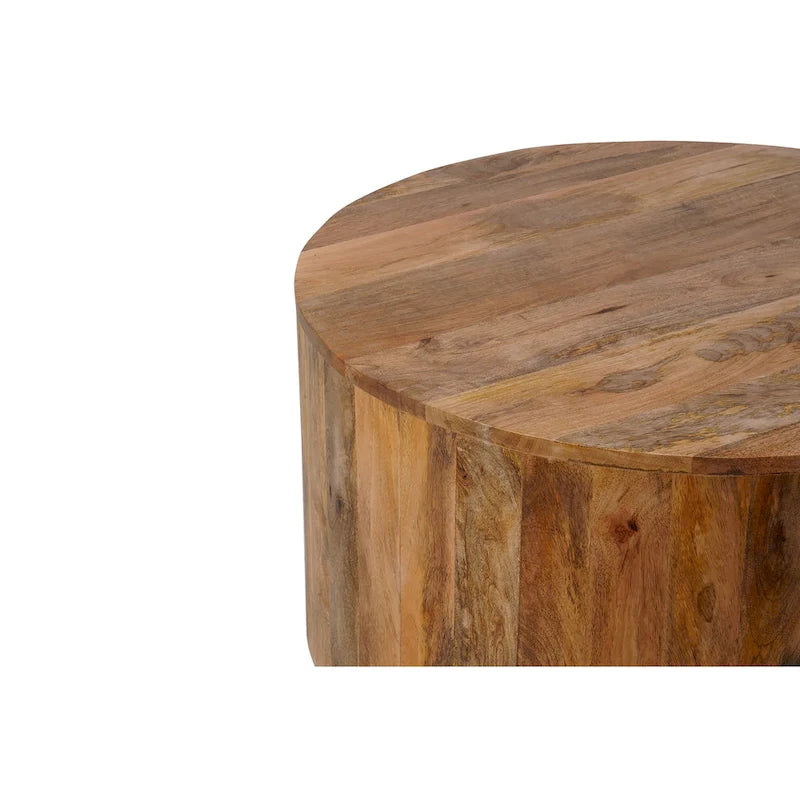Table basse ronde mi-siècle en placage de noyer