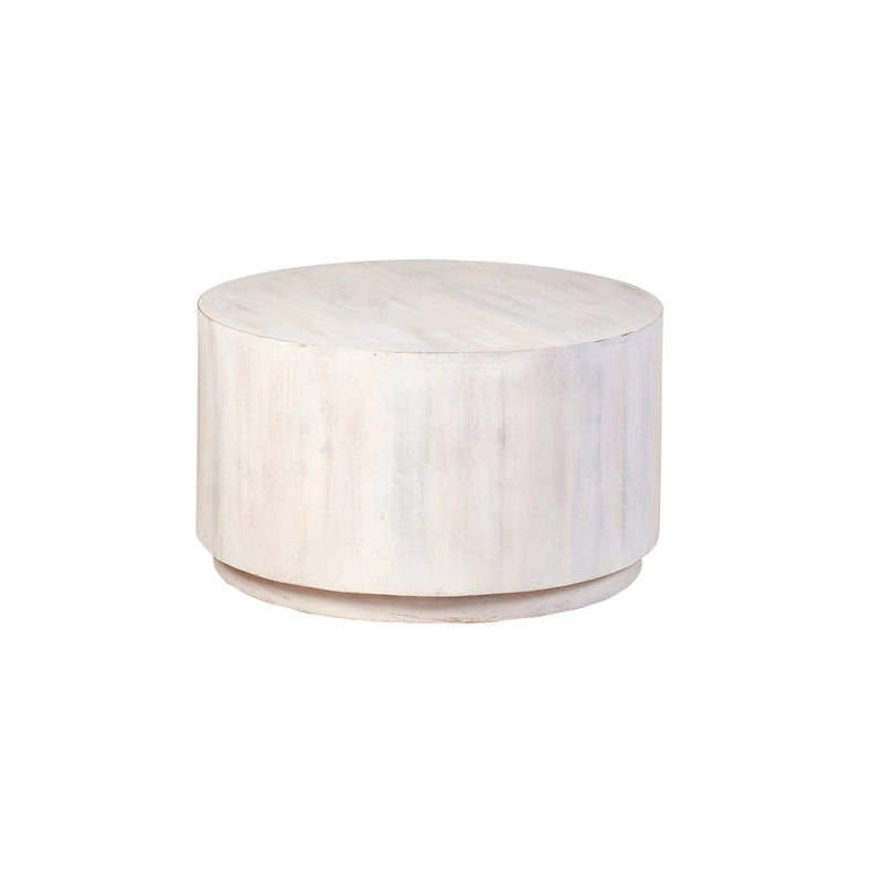 Table basse ronde mi-siècle en placage de noyer