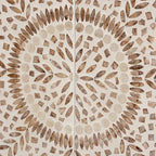 Modern Bohemian White and Rustic Brown Mother of Pearl Storage Cabinet