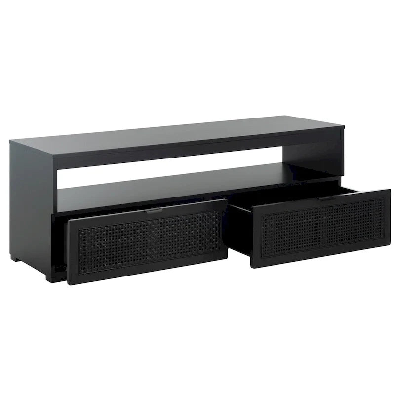 2-Drawer 1-Shelf Entertainment Media Stand (Fits Up To 55 Flatscreen TV) - 48Wx16Dx17H