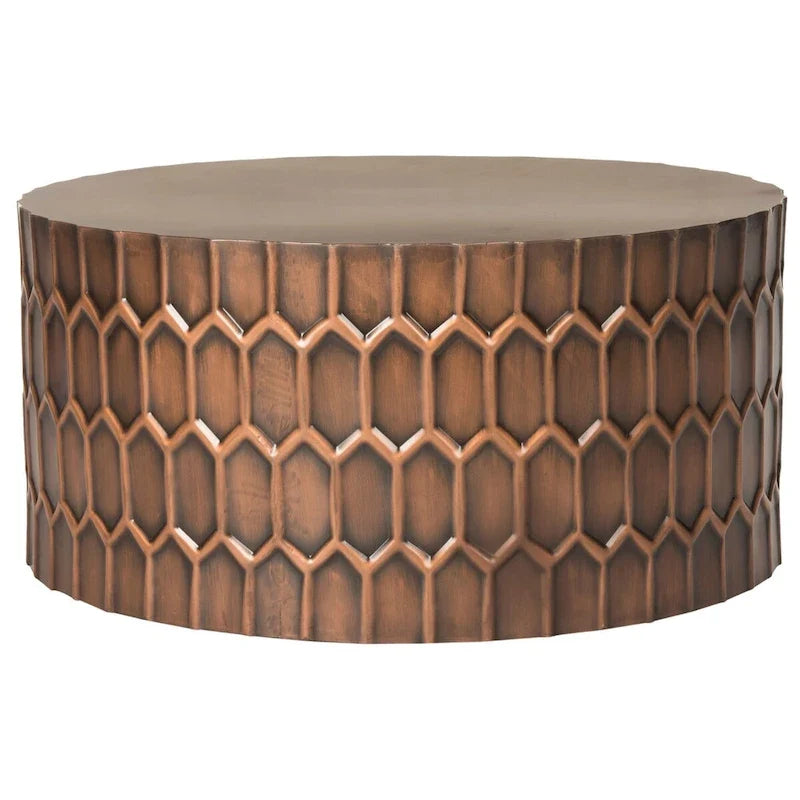 Antique Copper Coffee Table - 29 x 29 x 15 - 29Wx29Dx15H