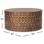 Antique Copper Coffee Table - 29 x 29 x 15 - 29Wx29Dx15H