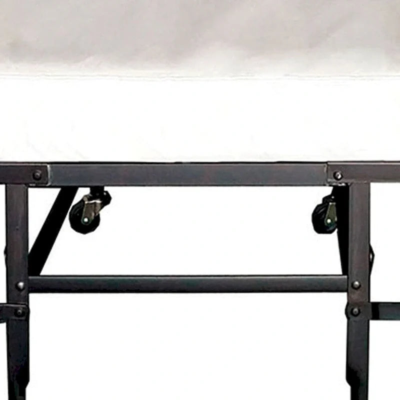 Metal Rollaway Folding Bed with 48 Inch Mattress and Casters, Black