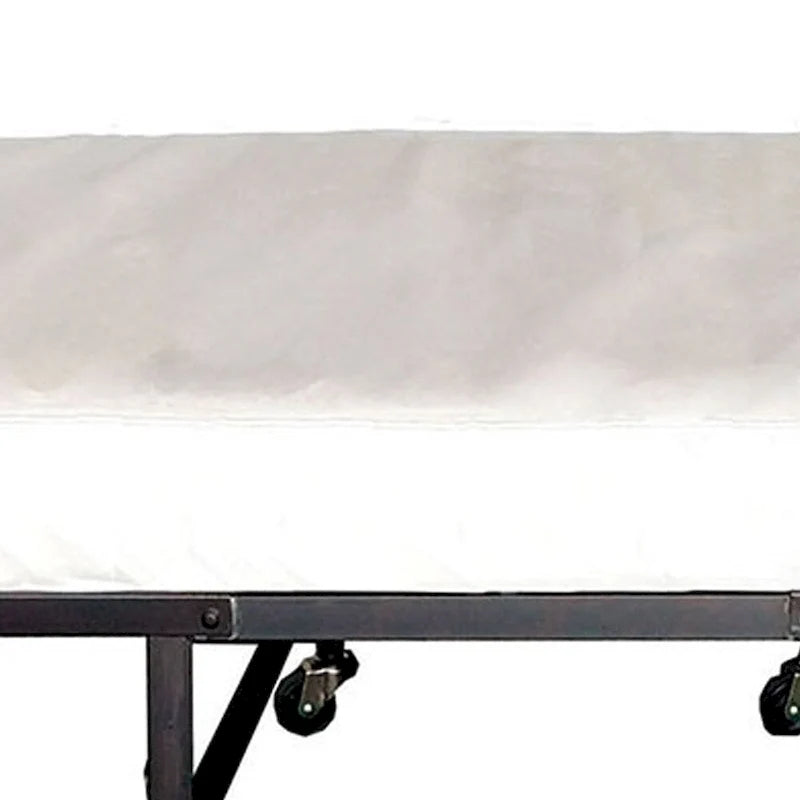 Metal Rollaway Folding Bed with 48 Inch Mattress and Casters, Black