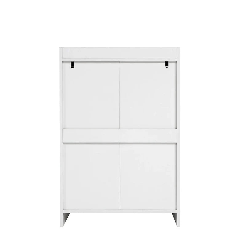 4 Drawer Dresser, Chest of Drawers Without Handle, White Dresser for Bedroom 100% Waterproof with Sturdy Frame for Room