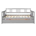 Full Size Daybed Wood Bed with Twin Size Trundle