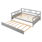 Full Size Daybed Wood Bed with Twin Size Trundle
