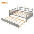 Full Size Daybed Wood Bed with Twin Size Trundle