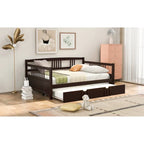 Full Size Daybed Wood Bed with Twin Size Trundle