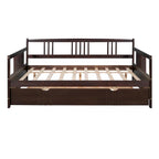 Full Size Daybed Wood Bed with Twin Size Trundle