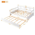 Full Size Daybed Wood Bed with Twin Size Trundle