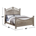 Lit en bois argent antique