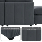 Canapé d'angle moderne 5 places en L, ensemble de canapés sans accoudoirs, poufs, diverses combinaisons, gris foncé