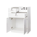Meuble de rangement pour salon de beauté avec serrure, support pour sèche-cheveux, tiroir pour matériel de coiffure