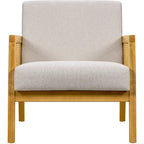 Yaheetech Modern Upholstered Fabric Accent Chair with Rattan Sides - 273031