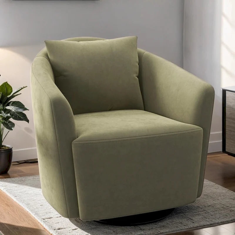 Fauteuil de salon moderne avec accoudoirs rembourrés et coussin de dossier moelleux