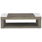 Grayish Brown/White Lift-Top Coffee Table - 56.13 W x 28.25 D x 18.13 H
