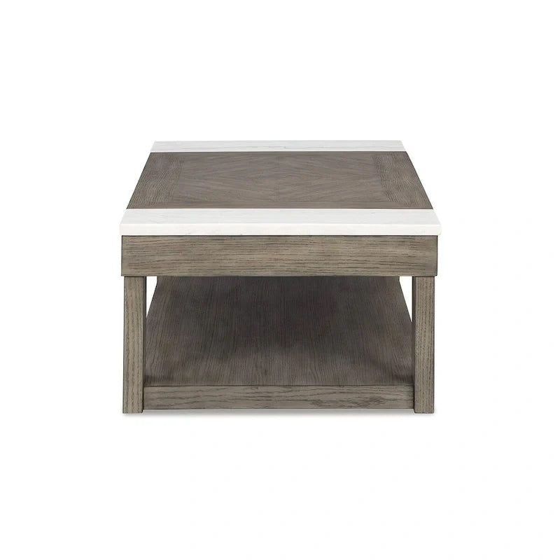 Grayish Brown/White Lift-Top Coffee Table - 56.13 W x 28.25 D x 18.13 H