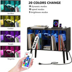 LED Record Player Stand - 14.2D x 32.5W x 27.2H