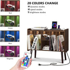 LED Record Player Stand - 14.2D x 32.5W x 27.2H