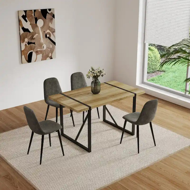 Ensemble de table de cuisine en bois de style Mid-Century pour restaurant, 5 pièces