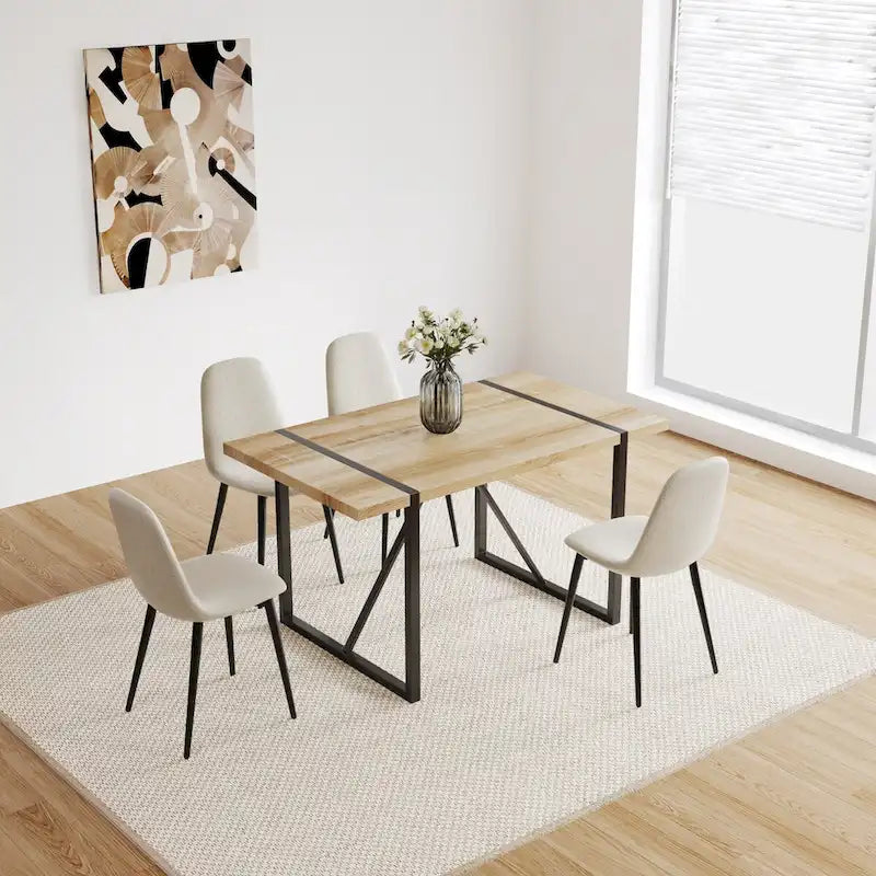 Ensemble de table de cuisine en bois de style Mid-Century pour restaurant, 5 pièces
