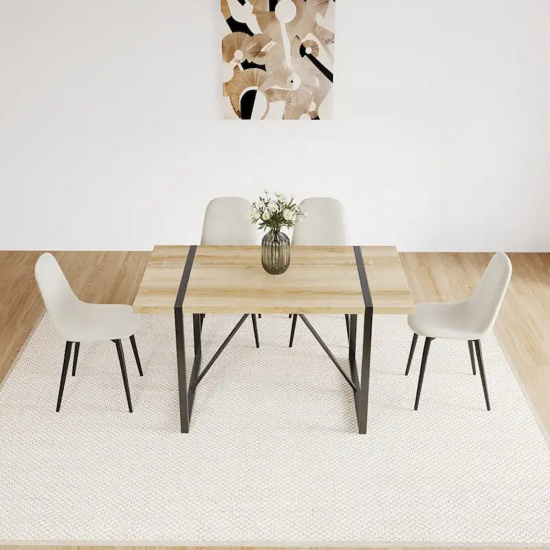 Ensemble de table de cuisine en bois de style Mid-Century pour restaurant, 5 pièces