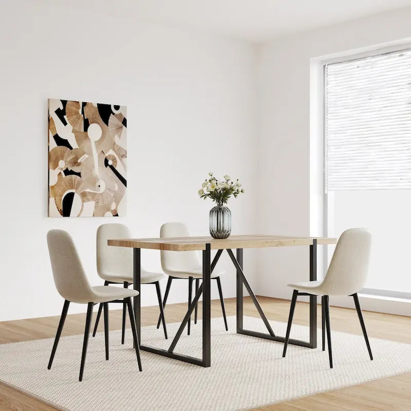 Ensemble de table de cuisine en bois de style Mid-Century pour restaurant, 5 pièces