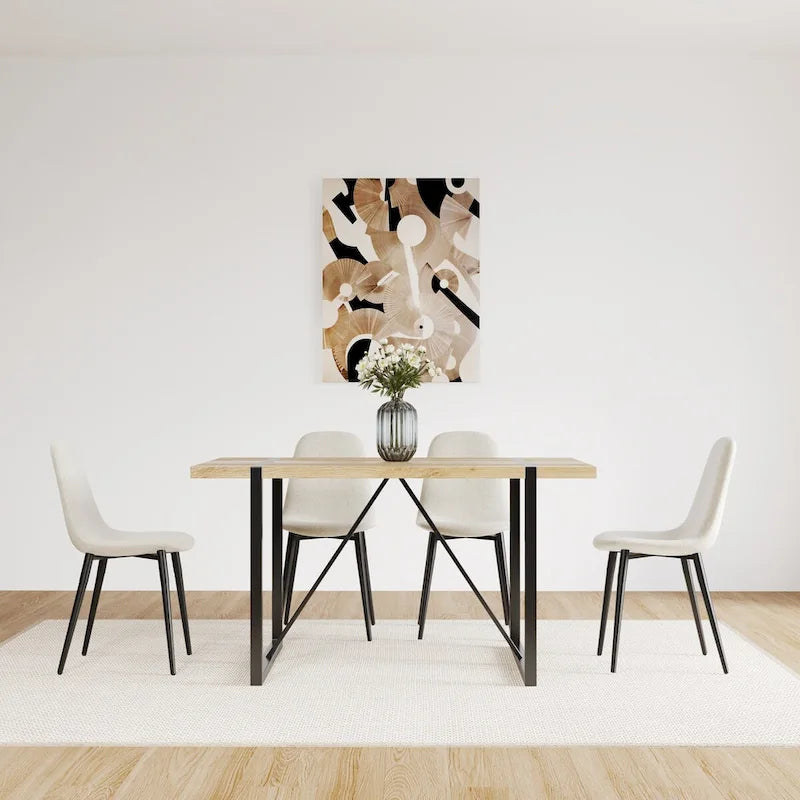 Ensemble de table de cuisine en bois de style Mid-Century pour restaurant, 5 pièces