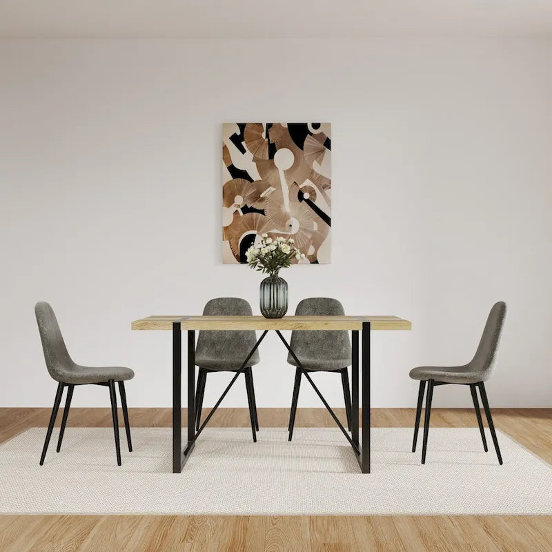 Ensemble de table de cuisine en bois de style Mid-Century pour restaurant, 5 pièces